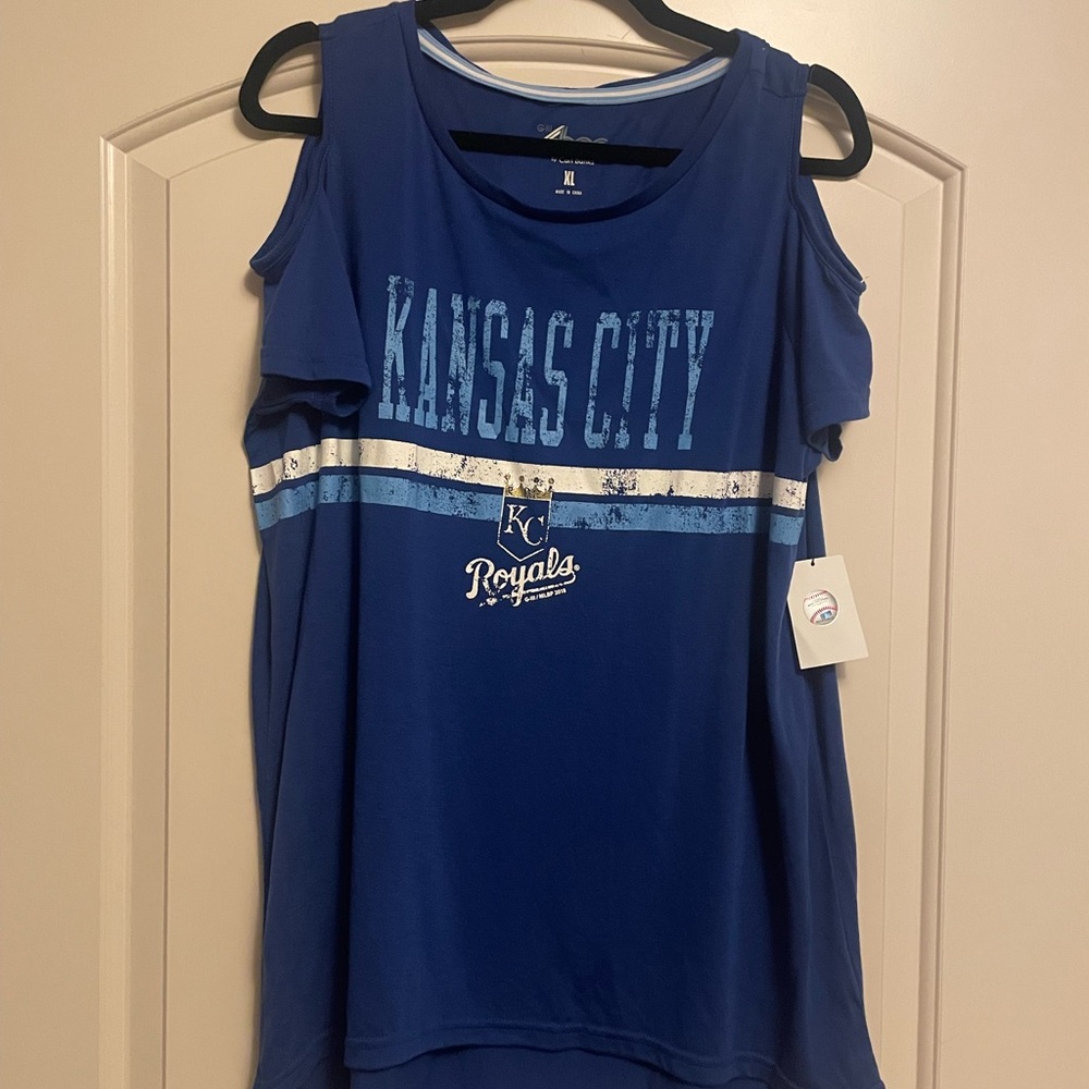 NEW Kansas City Royals G-III 4Her Women's Distressed Cold T-Shirt-Size XL/NWT